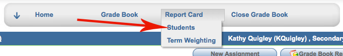 Report Card => Students